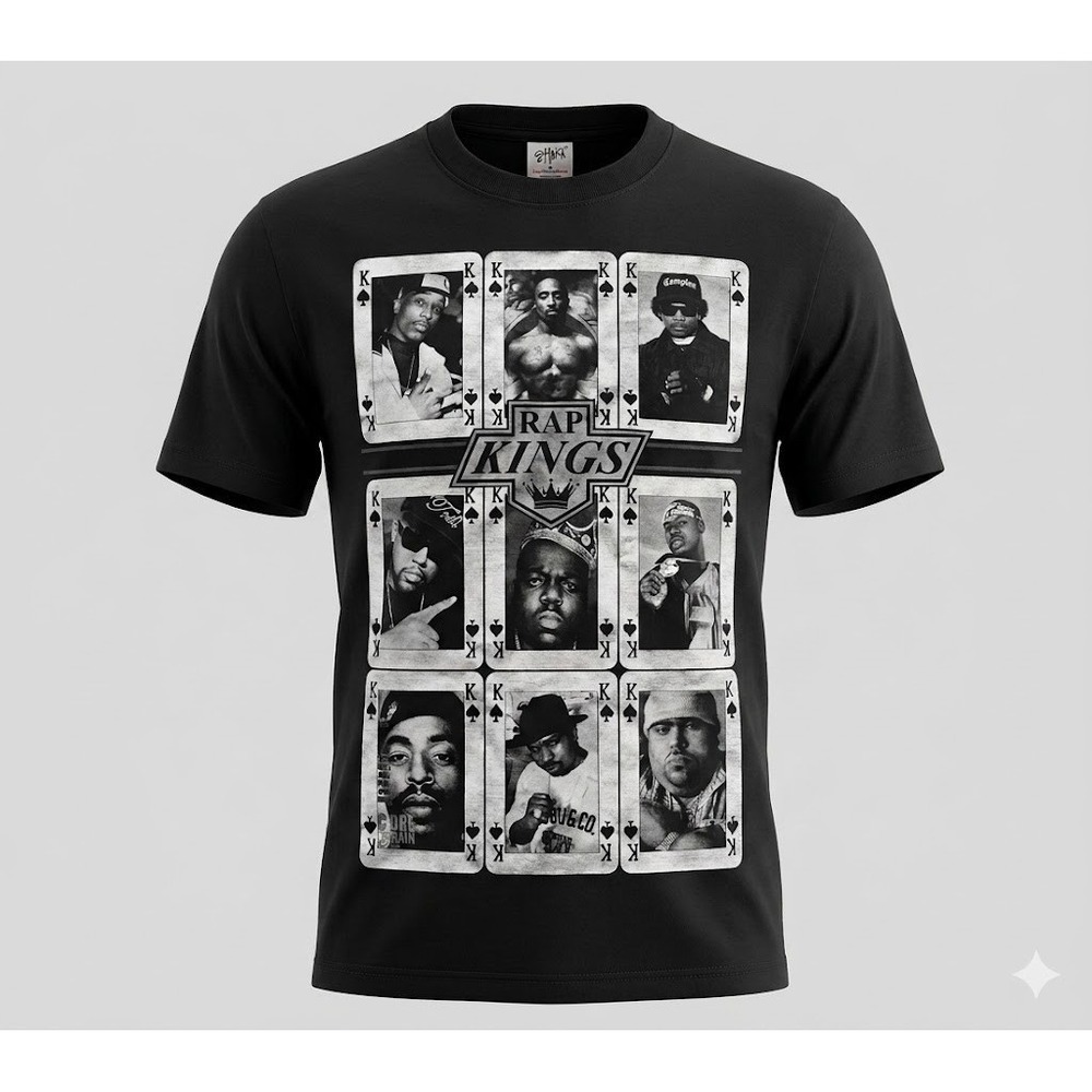 Vintage Rap Kings M T shirt RARE Pimp C DJ Screw BG 2Pac Eazy-E  Hip Hop Streetw